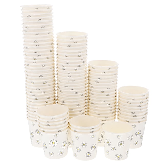 100 vasos de papel desechables de 30 ml, pequeños vasos para refrigerios, para el hogar, el baño, la cocina, picnics y viajes, prácticos artículos de recuerdo para fiestas