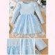 thumbnail image 3 of Vestido de cuello redondo y manga larga para niñas Vestido de cuello redondo y manga larga para niñas Falda de malla elegante Vestido de princesa elegante para niñas pequeñas Vestido de poliéster para, 3 of 7