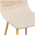 thumbnail image 3 of Juego de 4 sillas de comedor y muebles tapizados en tela de color beige claro, 3 of 7