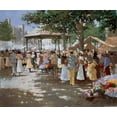 thumbnail image 2 of van Rooijen, Carel 14x12 Gold Ornate Wood Framed with Double Matting Museum Art Print Titled - Old Market place I, 2 of 4
