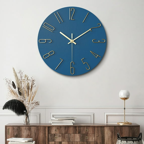 Dream Lifestyle Quartz Clock Mute Ornamental Battery Powered 12 Inch Non Ticking Needles Wall Clock for Office
