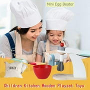Children Kitchen Wooden Playset Toys,Kitchen Utensils Set Wooden Maker