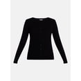 thumbnail image 6 of Scenario Women's and Women's Plus Ribbed Crewneck Cardigan Sweater, Lightweight, Sizes XS-4X, 6 of 6
