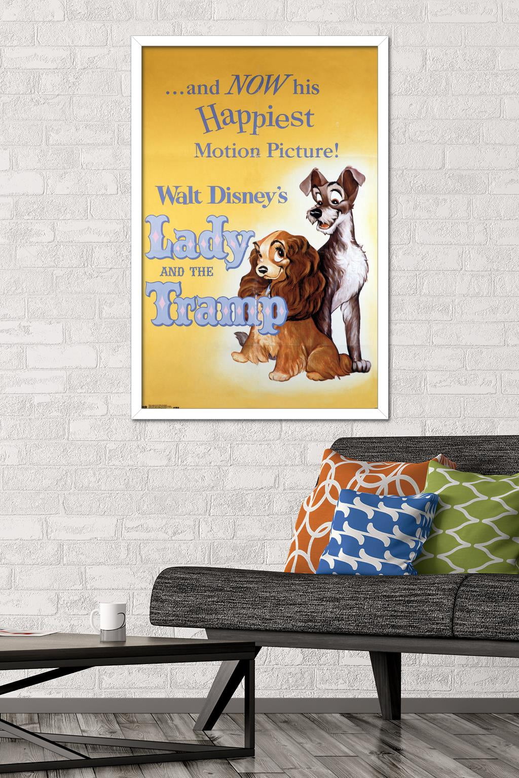 Disney Lady and The Tramp - One Sheet Wall Poster, 22.375" x 34", Framed