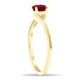 thumbnail image 2 of SZUL Women's Round Shaped Solitaire Ruby Wave Ring in 10K Yellow Gold, 2 of 5
