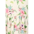 thumbnail image 3 of Big Girls' Sleeveless Floral Leaves Ruffles Hem Easter Summer Flower Girl Dress Off White Pink 6 XL (P503062P), 3 of 4