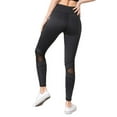 thumbnail image 3 of YELETE Women's Active Mesh Striped Single Pocket Leggings Heather Charcoal S, 3 of 4