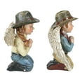 thumbnail image 5 of Set of 2 Rustic Western Cowgirl And Cowboy Angel With Hats Praying Figurines, 5 of 8