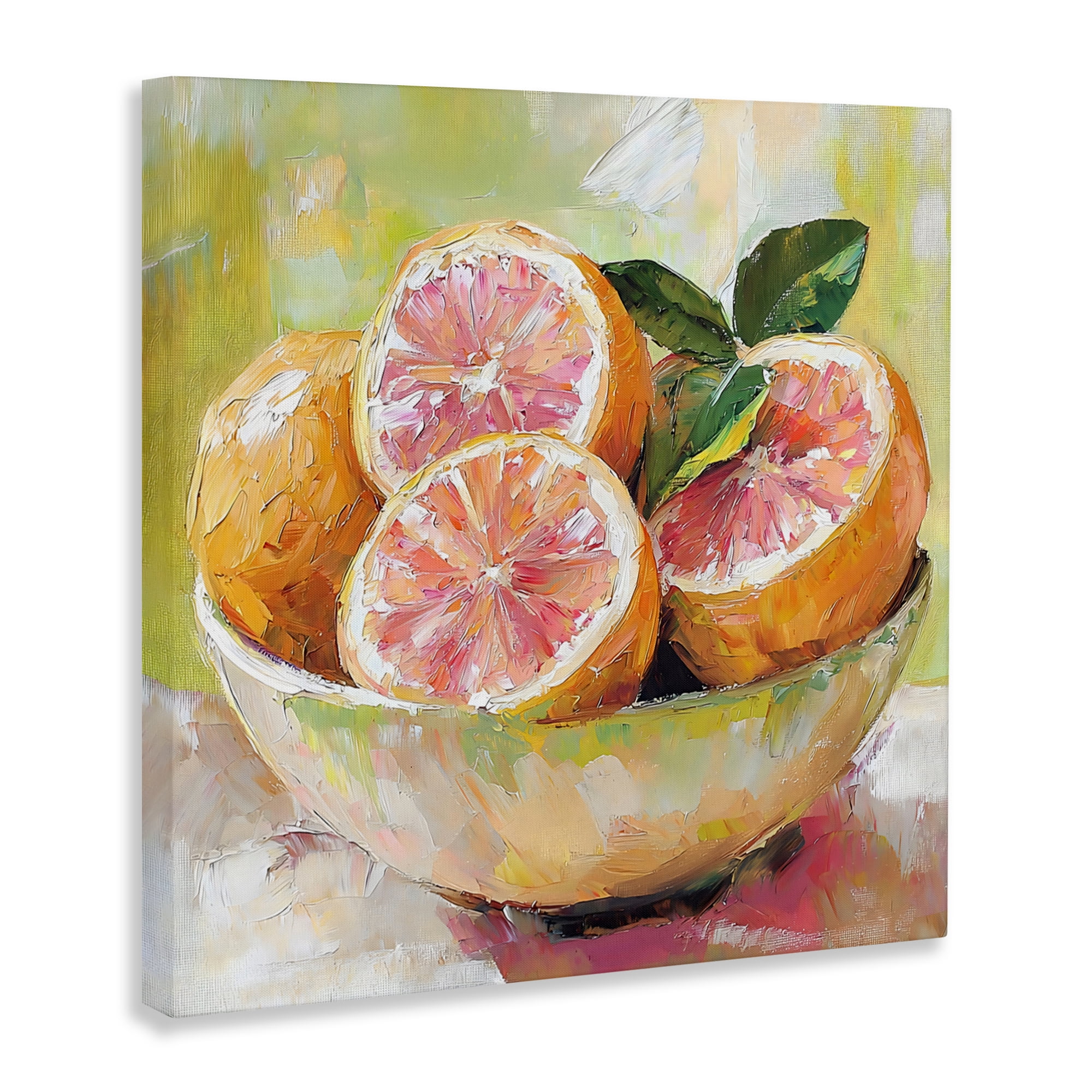 Stupell Industries Bold Grapefruit in Ceramic Bowl Canvas Wall Art, design by Riley B