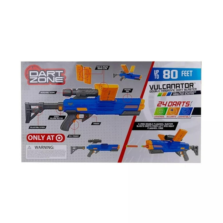 Dart Zone Motorized Vulcanator Double Magazine Dart Blaster