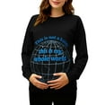 thumbnail image 2 of RKSTN Women's Maternity Sweatshirts Plus Size Crewneck Pregnancy Graphic Print Pullover Hoodless Sweatshirts Top Womens Casual Oversized Round Neck Loose Comfy Funny Printed Long Sleeve T Shirts, 2 of 7