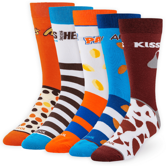 Cool Socks, Hershey's Candy Socks for Women, 5 Pair Gift Box Set, Fun Colorful