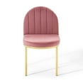 thumbnail image 6 of Modway Isla Channel Tufted Performance Velvet Dining Side Chair in Gold Dusty Rose, 6 of 9