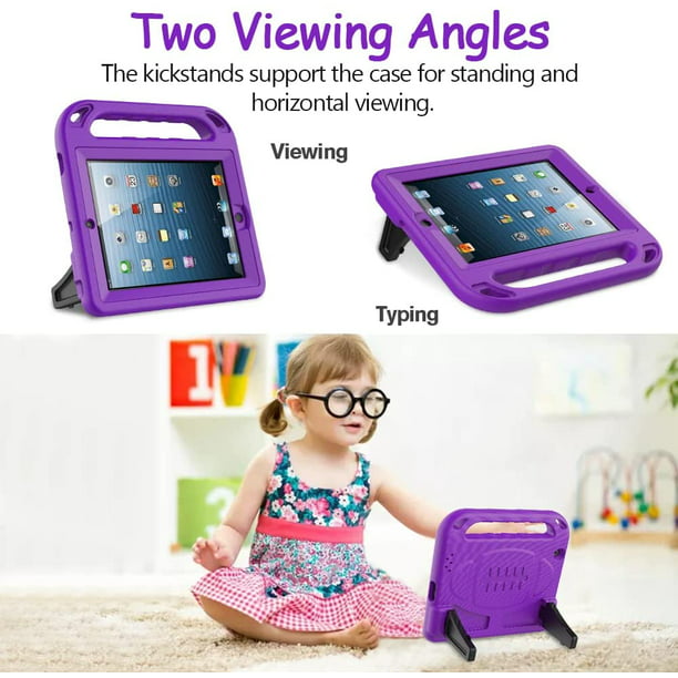 SUPNICE Kids Case for iPad 2 3 4 （Old Model）- Built-in Screen Protector, Shockproof Handle Stand Kids Friendly Protective Case for iPad 2nd 4th Generation, Purple -
