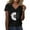 Black, variant on Plus Size Womens Clothes Womens Floral Tops Short Sleeve, Women's Sunshade Summer T Shirt Plus Size Loose Top Top Girls Short Sleeve Graphic Casual V Neck T Shirt Black, L
