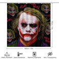 thumbnail image 2 of Juego de 4 cortinas de ducha Joker con alfombrillas antideslizantes, tapa de inodoro y alfombrilla de baño, cortina de ducha impermeable con decoración de dibujos animados para baño con 12 ganchos,, 2 of 8