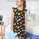 thumbnail image 4 of Balery Flower Butterfly Camisón de princesa para niñas, pijama de algodón con mangas abullonadas, suave y bonito.-XX-Large, 4 of 6