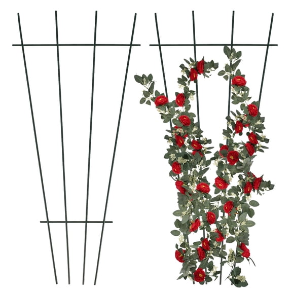 2Pcs Trellis 15.8 in Iron Growing Support Weather Resistant Climbing Rack Garden Decorative Tools for Indoor Outdoor Vines Flower Vegetable