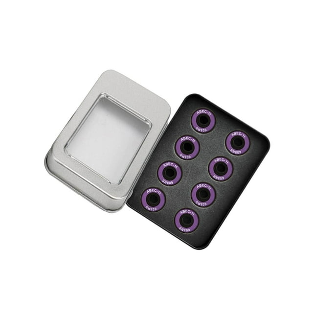 608-RS Roulements de Skateboard Ensemble de 8 Roulements en Caoutchouc Doubles Roulements de Skateboard Ensemble Scellé pour Scooter Violet