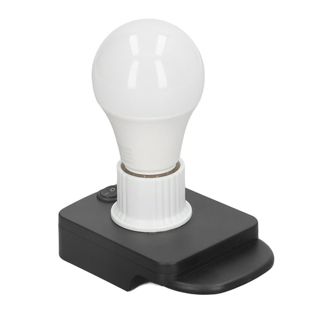 Bombilla LED con adaptador de batería 700LM 7W E27 Lámpara inalámbrica Bombilla de trabajo portátil 12‑60V