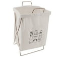 thumbnail image 1 of Large Capacity Laundry Basket Foldable with Cotton Linen Fabric, Iron Frame for Dirty Clothes Storage, 1 of 7