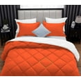 thumbnail image 6 of D.N.G. BEDDINGS 5 Piece Luxury Reversible Diamond Pattern Comforter Set Premium Super Soft, All Season 800 TC, 100% Egyptian Cotton Full/Queen Size Orange/White Solid Color, 6 of 7