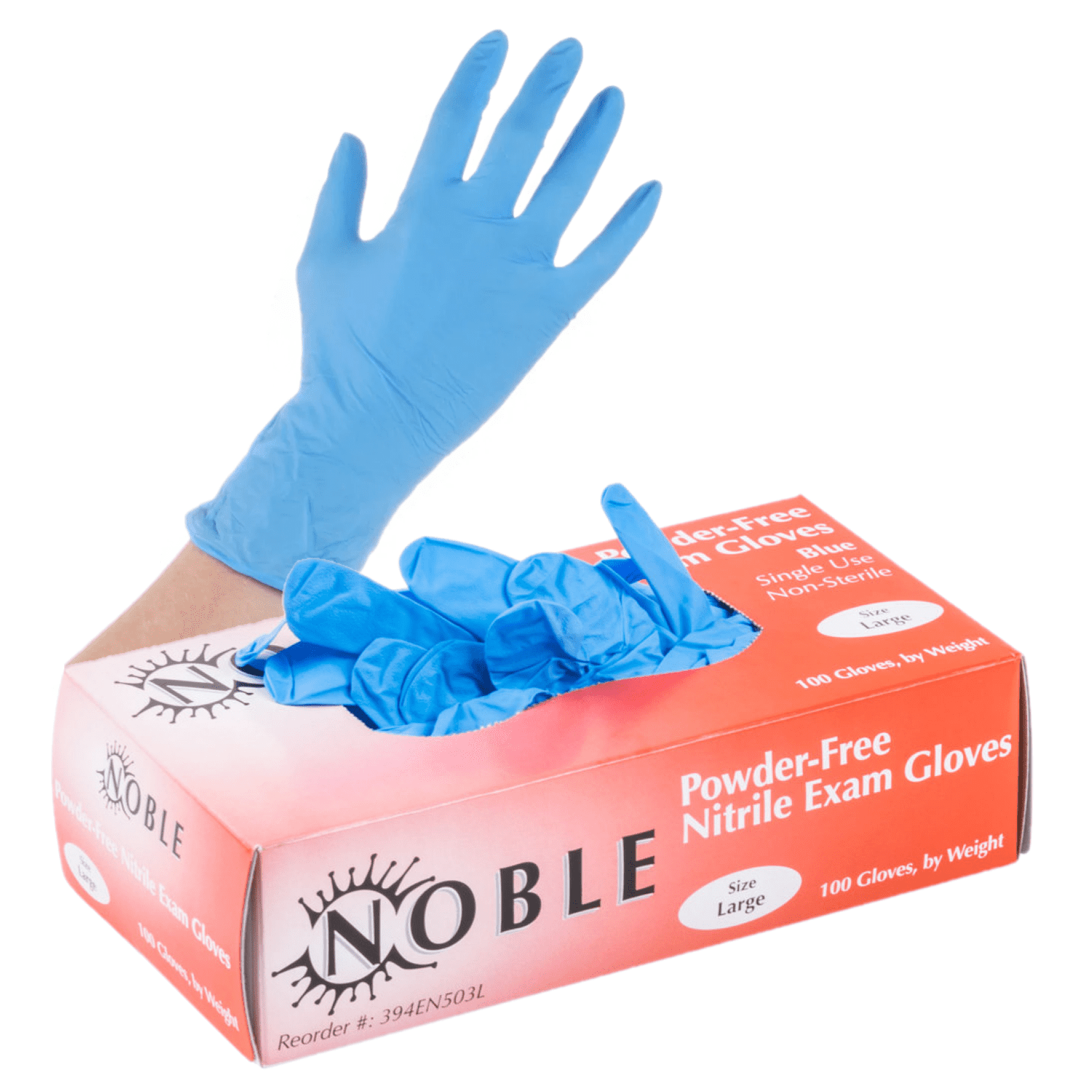 Powder Free Latex Free Nitrile Gloves 100 pcs Large Size Noble 3 Mil