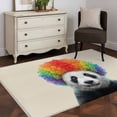 thumbnail image 3 of 3'x5' Rug for Living Room Bedroom, Funny Panda Washable Area Rugs Non-Slip Carpet Mats, Rainbow Abstract Animals Indoor Low Pile Area Rug Runner for Kitchen, Mudroom, 3 of 8