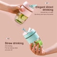 thumbnail image 2 of Advancent Botella de agua con pajita, portátil, Fitness, té, bebida, jugo, taza para beber, boca ancha, para acampar al aire libre, escuela, Cocina y Comedor, 2 of 6