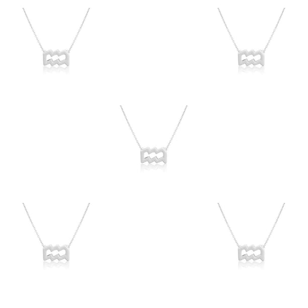 Ins Twelve Zodiac Sign Amistad Collar Ins Charm Delicado colgante a prueba de herrumbre Accesorio de moda Acuario Plata Qarigey