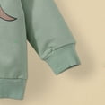 thumbnail image 3 of Gibobby Sudadera para niños y niñas pequeñas, prendas de vestir, estampados de dinosaurios verdes para ropa de bebés(Verde, 6-12 Meses), 3 of 5