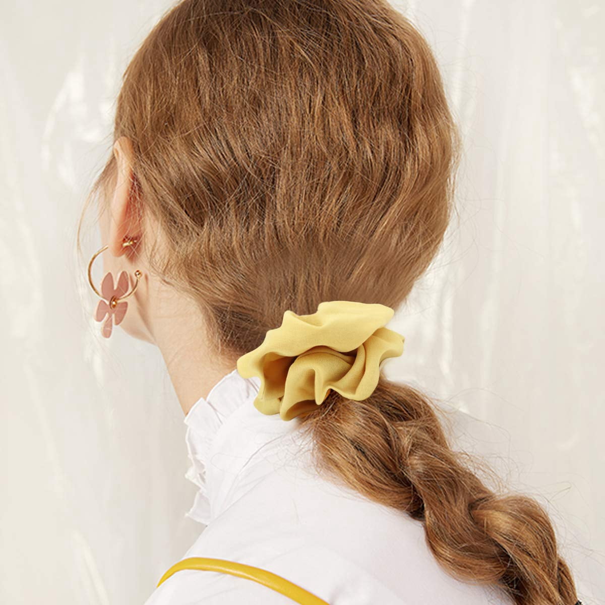 20 Pcs Floral Plaid Solid Color Scrunchies, Scrunchies for Girls Women with Chiffon, Hair Scrunchies for Women's Hair Elastics Bands Ponytail Holder Bulk, Hair Accessories Hair Ties Gifts