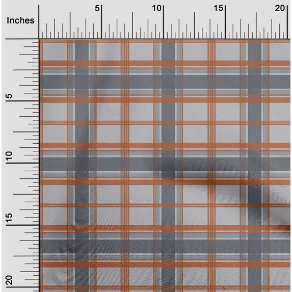 oneOone Viscose Chiffon Light Gray Fabric Madras Check Sewing Material Print Fabric By The Yard 42 Inch Wide