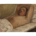 thumbnail image 2 of Jan Ciągliński 24x20 Black Ornate Framed Double Matted Museum Art Print Titled: Study of a Reclining Woman (circa 1880), 2 of 5