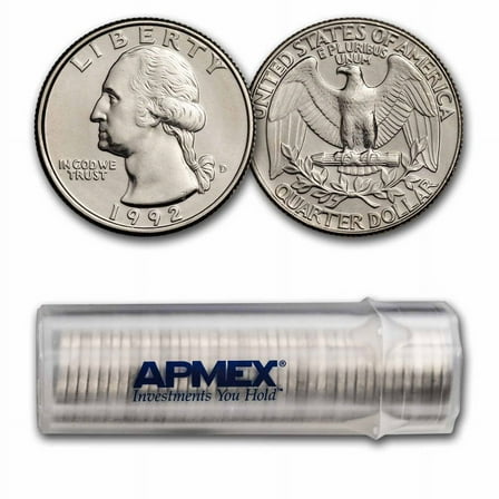 1992-D Washington Quarter 40-Coin Roll BU