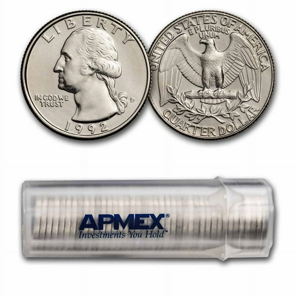 1992-D Washington Quarter 40-Coin Roll BU