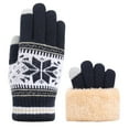 thumbnail image 2 of Baqcunre Warm Gloves, Winter Snowflake Gloves Women's Knitted Plus Velvet Thickened Autumn And Winter Warm Pattern Gloves (Adult Gloves), Knitted Gloves, Heating Gloves, 2 of 4