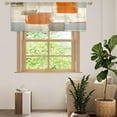thumbnail image 3 of Orange Retro Valance Curtains for Living Room, Abstract Geometric Pattern Semi Sheer Kitchen Valances for Windows, Rod Pocket Short Window Treatment Decor, 52x18, 3 of 6