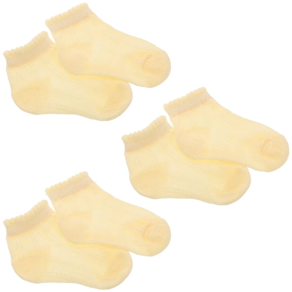 OUNONA  Childrens Socks Light Yellow Soft Princess Lace Breathable