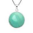 thumbnail image 5 of Traveler World Map Mother Earth Green Turquoise Sterling Silver Necklace, 5 of 6