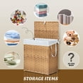 thumbnail image 3 of CONCETTA Laundry Hamper with Removable Liner, 110L Wicker Laundry Basket, Yellow, 1 Count, 3 of 7