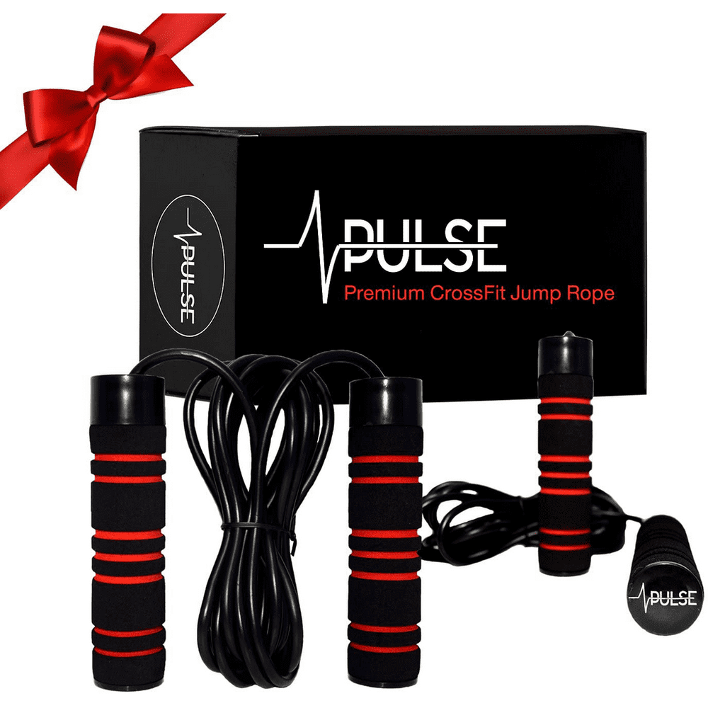 Weighted Jump Rope by Pulse (1LB) with Memory Foam Handles and Thick