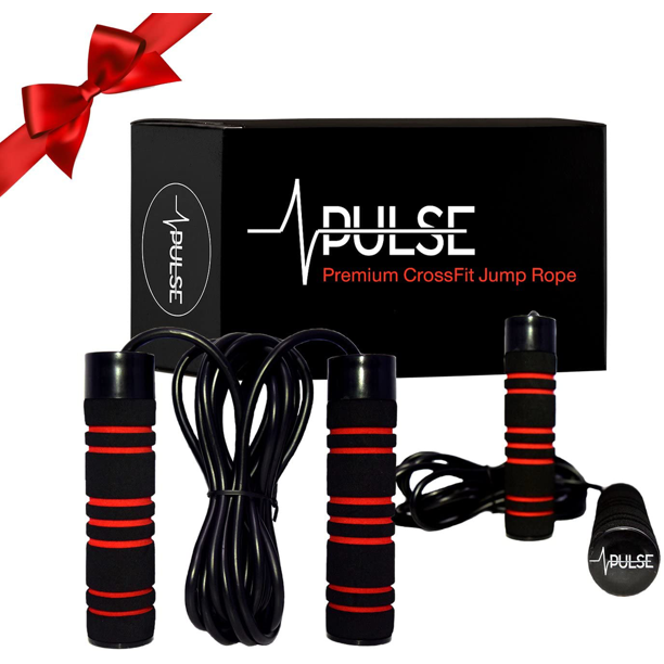 Weighted Jump Rope by Pulse (1LB) with Memory Foam Handles and Thick