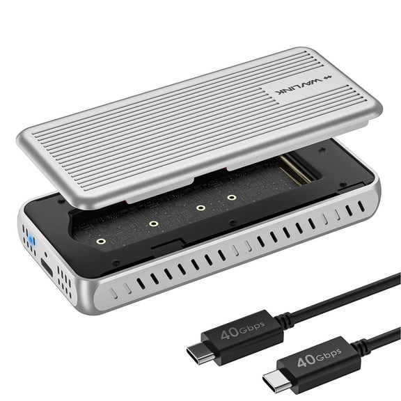 40Gbps PCIe NVMe SSD Enclosure, Hard Drive Enclosure for 2230/2242/2260/2280 B M/M-Key PCIe SSD