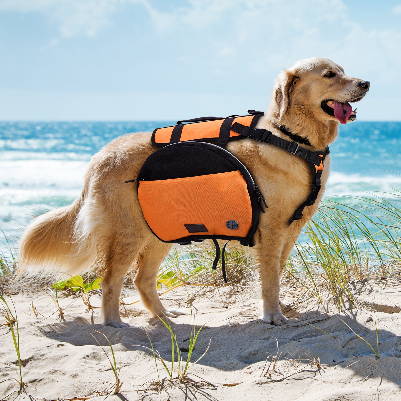 Ownpets Large Size Dog Backpack for Dogs with Adjustable Strap Waterproof and Lightweight Dog Saddle Bag, Dog Pack Hound for Camping Traveling and Hiking