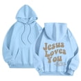 thumbnail image 4 of SIYUDAN Womens Hoodies Jesus Loves You Hoodie Letter Print Hoodies Oversized Pullover Sweatshirts Fall Fashion For Women Trendy Clothes For Teen Girls, 4 of 4
