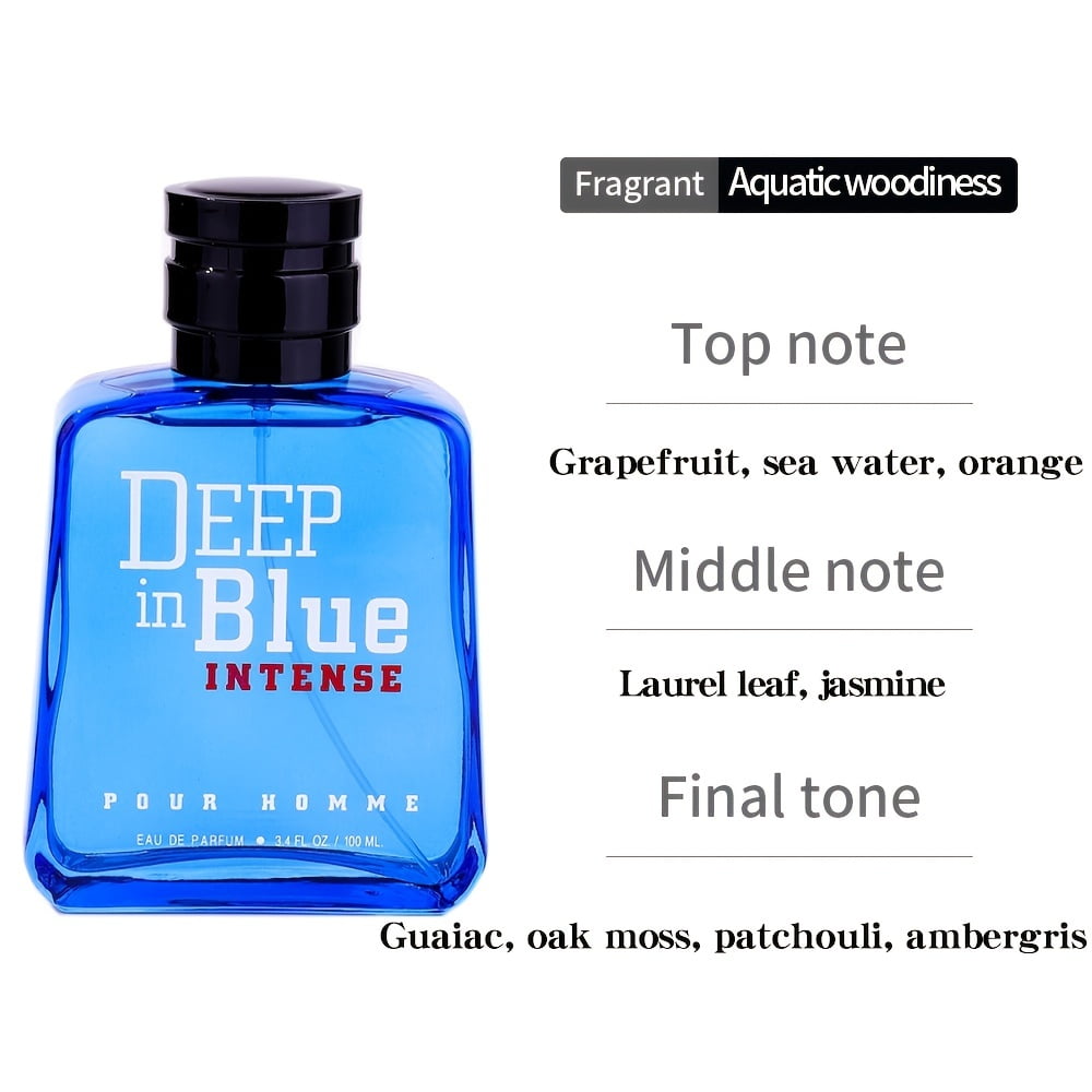 Deep Blue Perfume Cologne Spray 100ml Aquatic Woodiness Note Eau