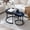 Black+Black Metal, variant on Nesting Coffee Table Set of 2, 23.6" Round Coffee Table Marble Pattern Wooden Tables with Sturdy Metal Frame, Industrial End Table Side Tables for Living Room Bedroom Balcony YarAd