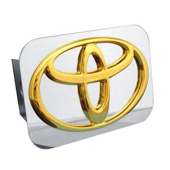 Automotive Gold Trailer Hitch Cover T.TOY.G Fits 2 Inch Receiver; Toyota Logo; Gold; Stainless Steel