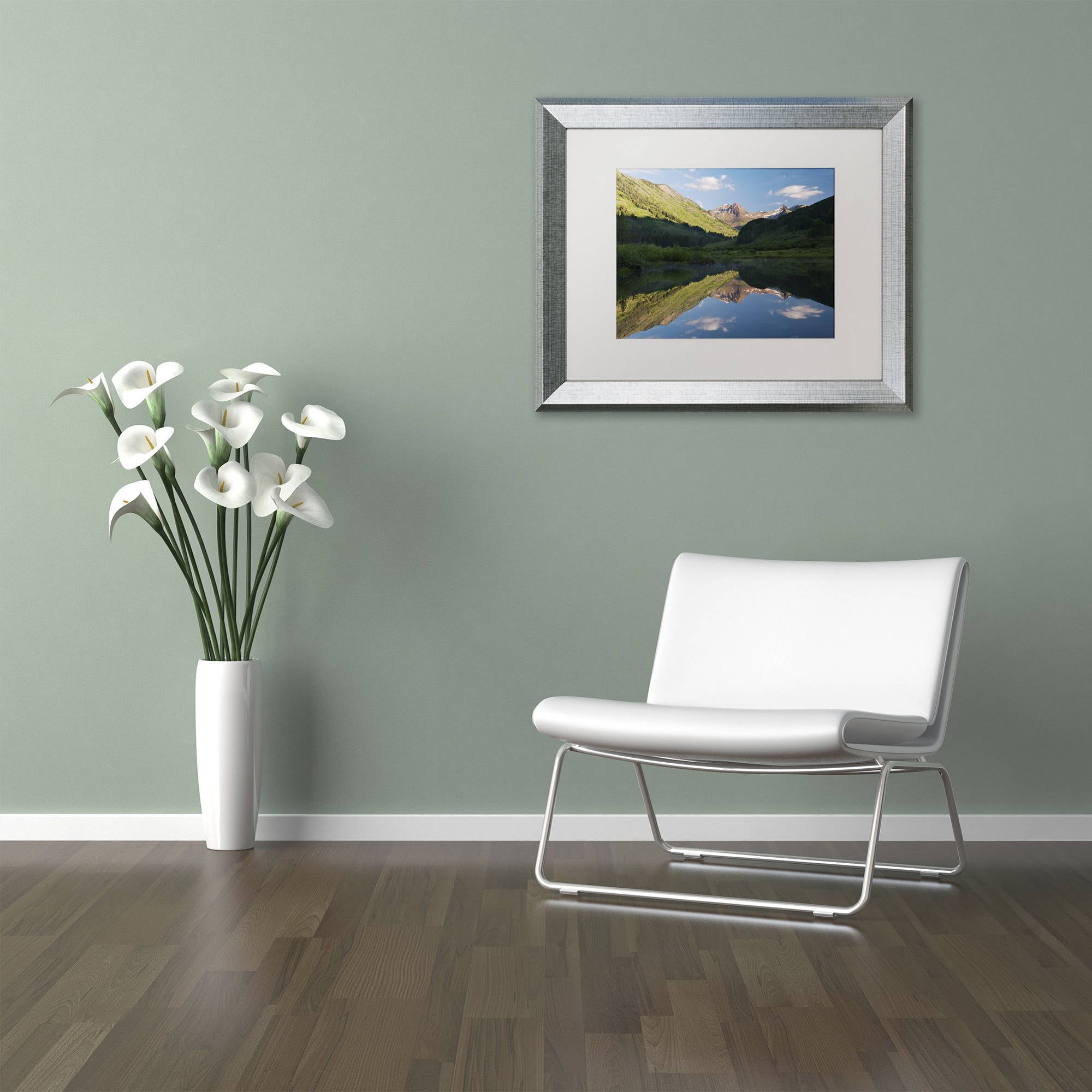 Trademark Fine Art 'Paradise Pond II' Canvas Art by Michael Blanchette Photography, White Matte, Silver Frame